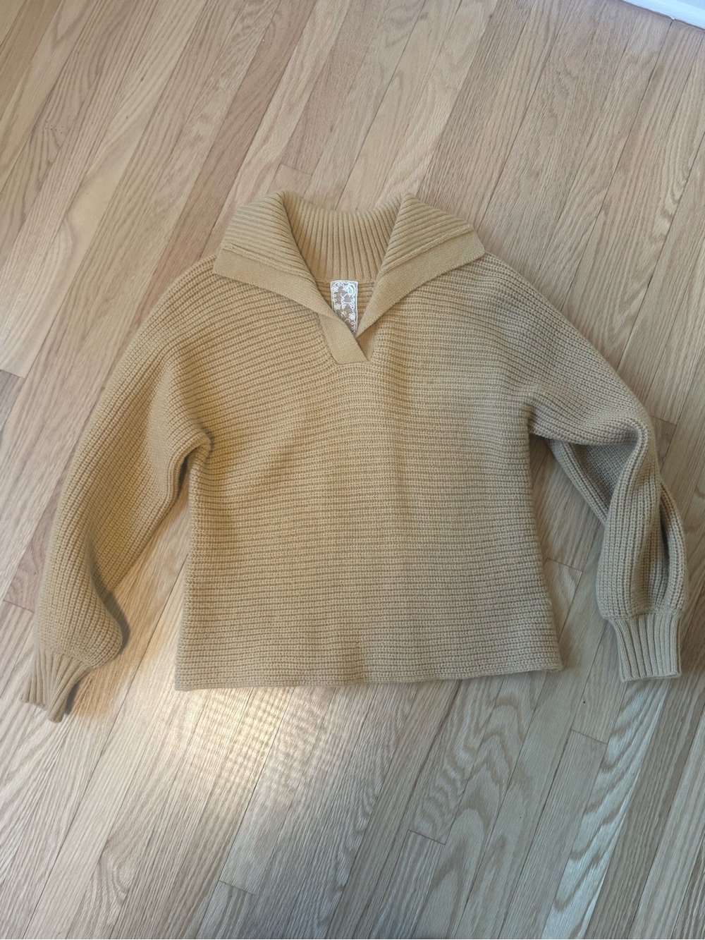 Women's Cream Knit Sailor Collar Sweater